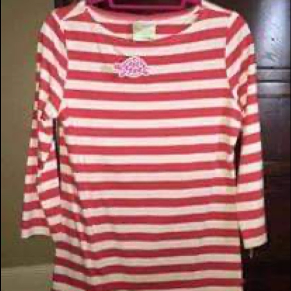 NWT LWD Top 3/4 sleeve Coral Stripe